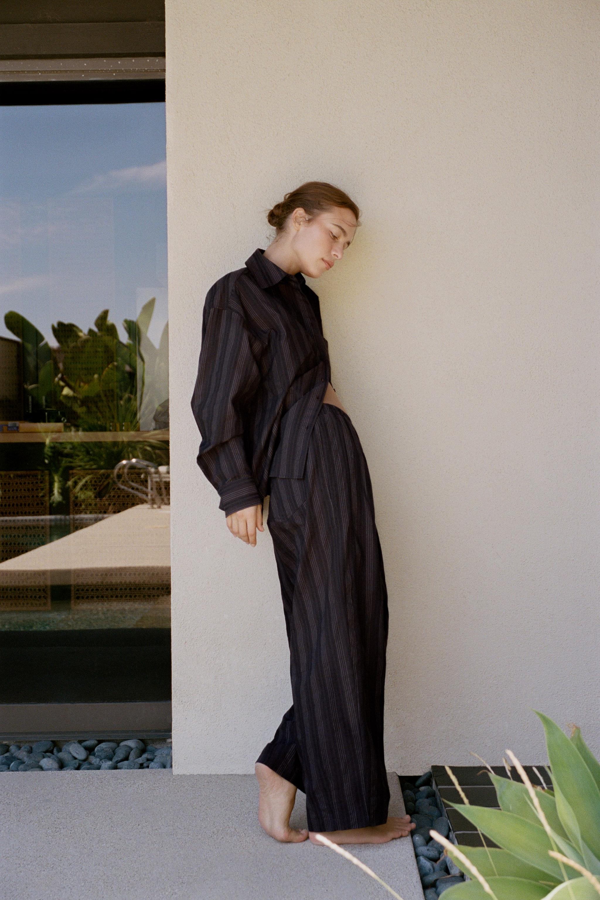 CHEMISE STYLE PYJAMA À RAYURES